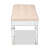 Baxton Studio Hedia Contemporary Glam and Luxe Beige Fabric Upholstered and Silver Finished Wood Accent Bench 213-12263-ZORO
